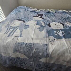 Blue Snowman Themed Blanket